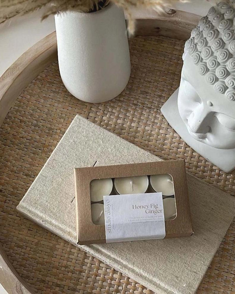 BOUGIES CHAUFFE PLAT - Miel, Figue + Gingembre - Studio Akiyo - Boutique Shoosh