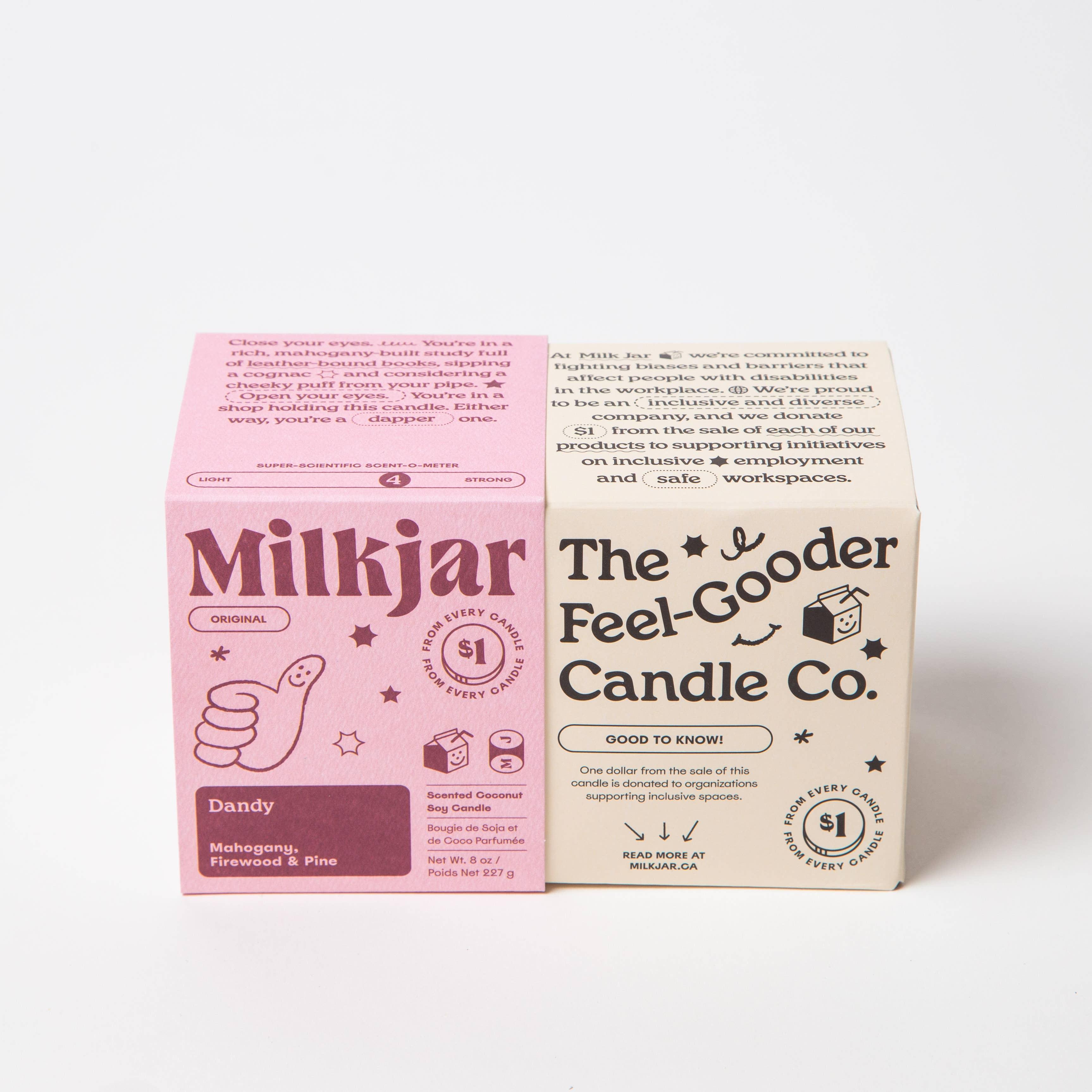 CHANDELLE DANDY - Acajou, bois de chauffage et pin - Milk Jar Candle Co. - Boutique Shoosh