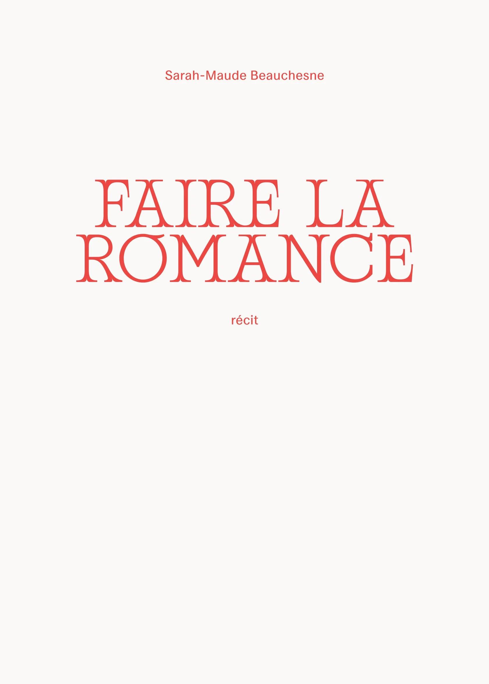 LIVRE - Faire la romance - SHOOSH - Boutique Shoosh