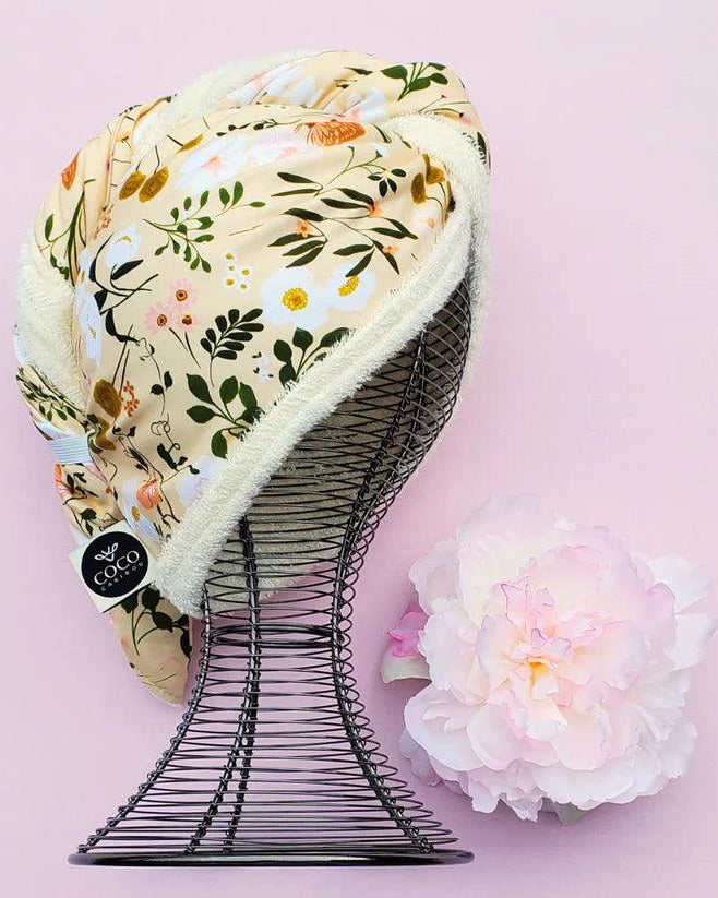 SERVIETTE POUR CHEVEUX - Botanique Vert - COCO CARIBOU - Boutique Shoosh