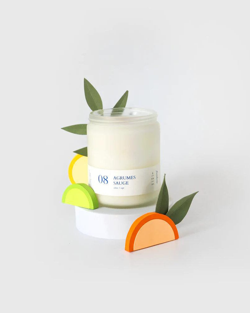 CHANDELLE CRÉPITANTE - Agrumes Sauge 08 - FLAMBETTE - Boutique Shoosh