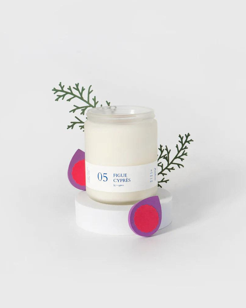 CHANDELLE CRÉPITANTE - Figue Cyprès 05 - FLAMBETTE - Boutique Shoosh