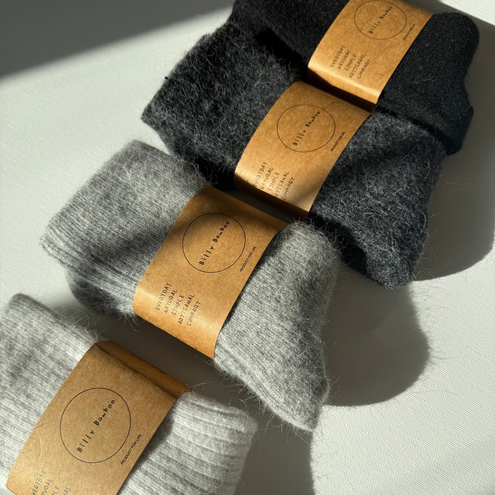 Chaussette Angora - Mélange Gris pâle