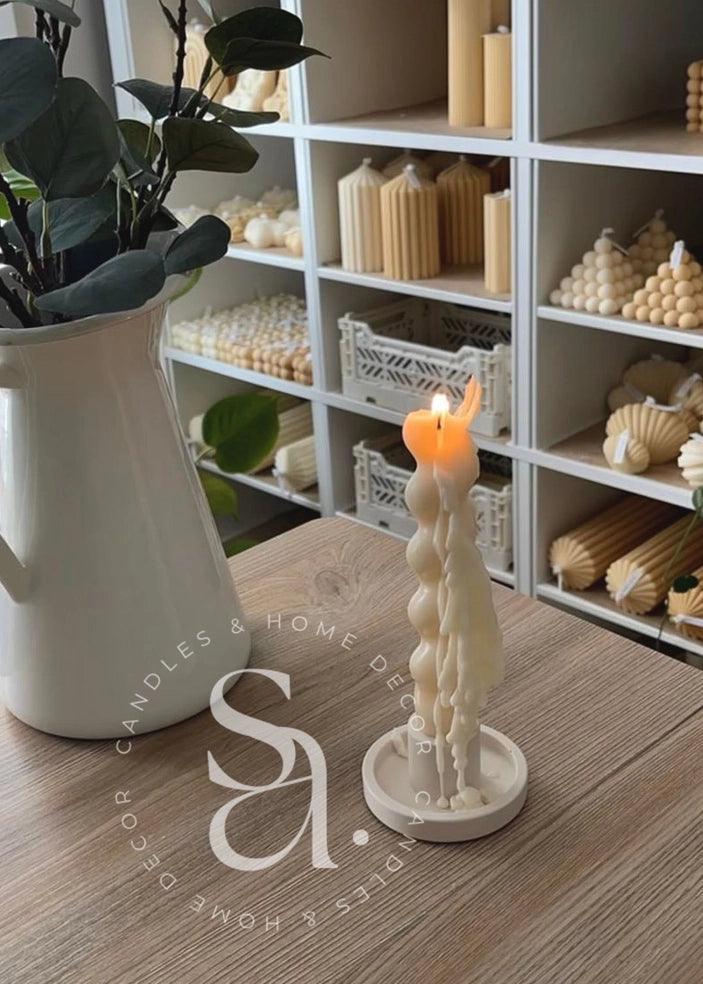 BOUGIE PILLIER - Blanche - Studio Akiyo - Boutique Shoosh
