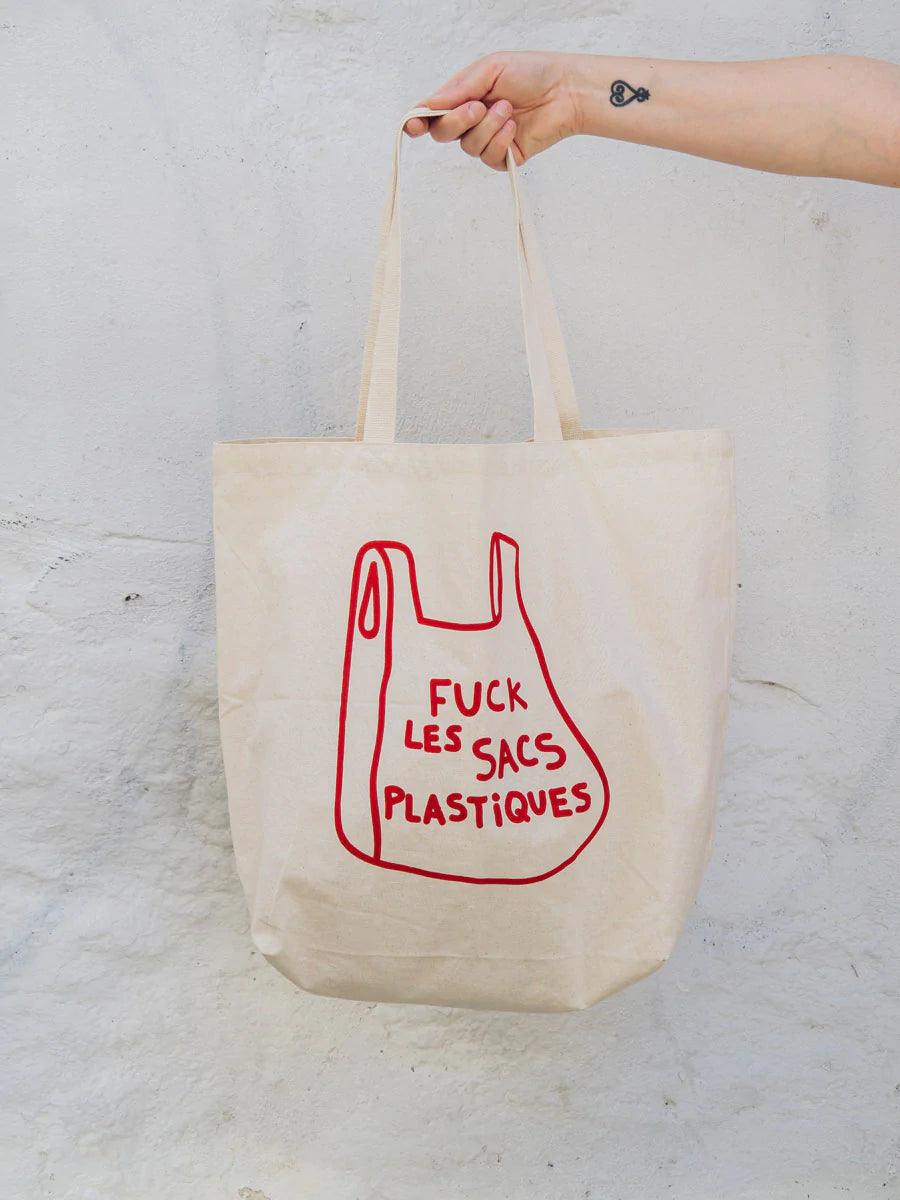 TOTE BAG - Fuck les sacs plastiques - MIMI & AUGUST - Boutique Shoosh